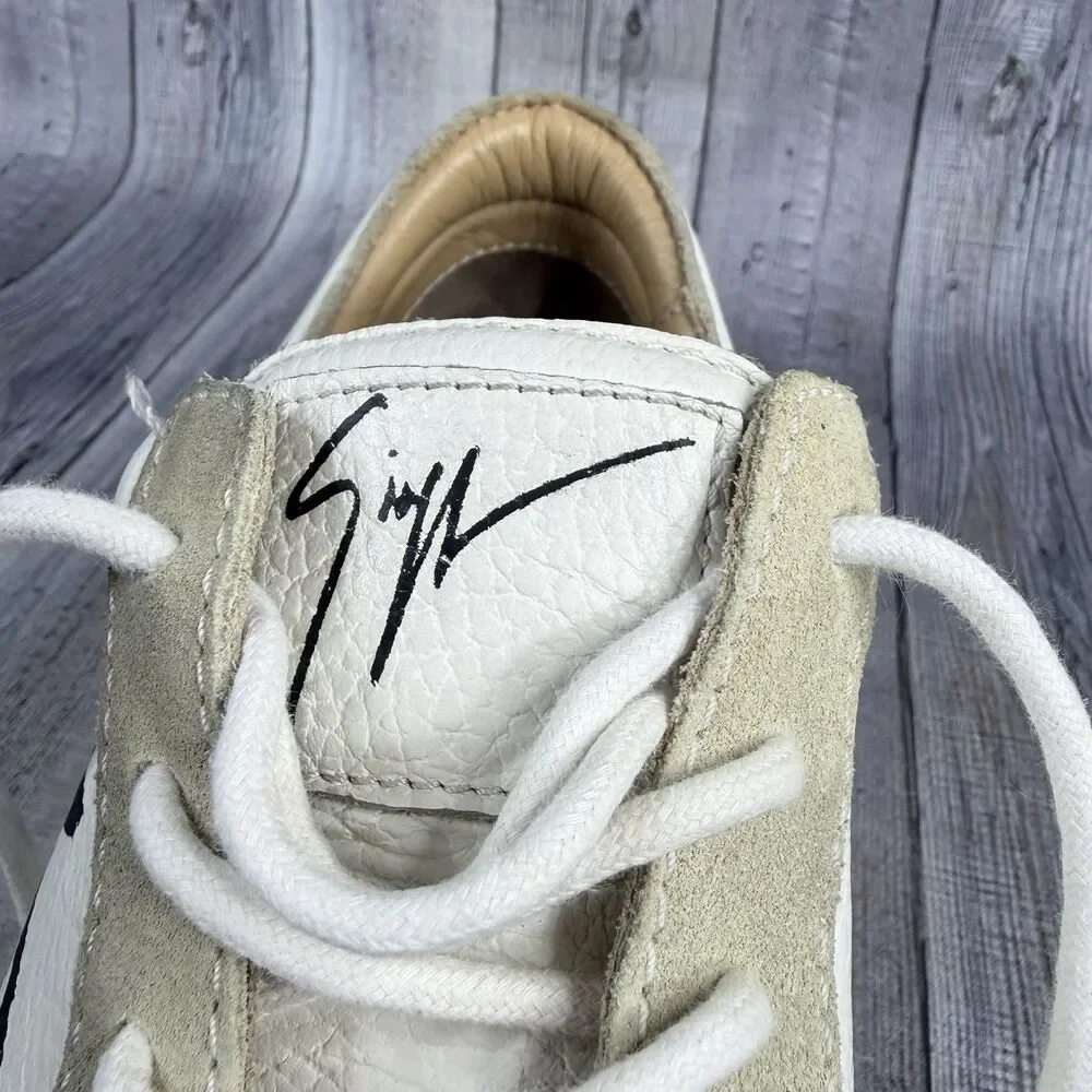 Giuseppe Zanotti Shoes 40 Signature Logo Leather Lace Up Sneakers Trainers $550